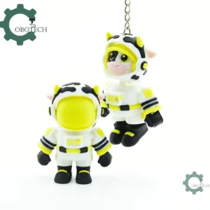 Astronaut Cow Articulated Keychain