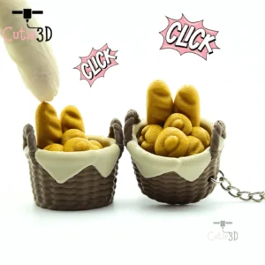 Bread Basket Fidget Clicker Keychain
