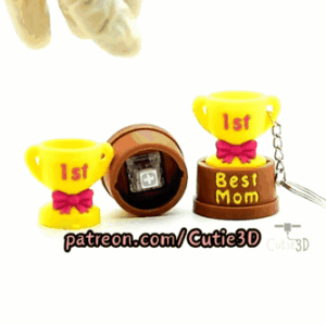 Best Mom Best Dad Trophy Fidget Clicker Keychain