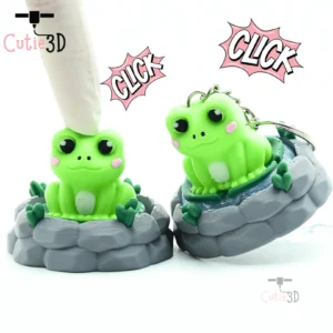 Chubby Clicky Frog for Animal Lovers Fidget Clicker Keychain