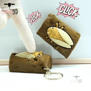 Clicky Cicada Buddy Magnet-Insert Clicker Keychain