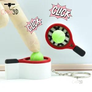 Clicky Tennis Fidget Clicker Keychain
