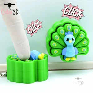 Cute Peacock Fidget Clicker Keychain