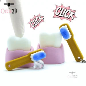 Tooth and Toothbrush Fidget Clicker Keychain